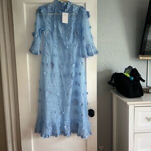 Zimmermann Light Blue Floral Dress